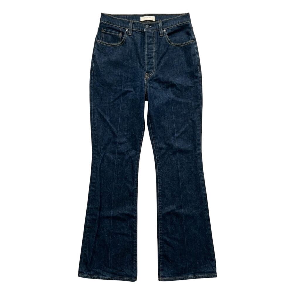 Levi's Premium Ribcage Boot Jeans Women 31 Dark Indigo High Rise Button Fly